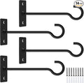 4Pack 6inch Wall Hook for Hanging Plant Bracket Metal Plant Hook by QTJUST