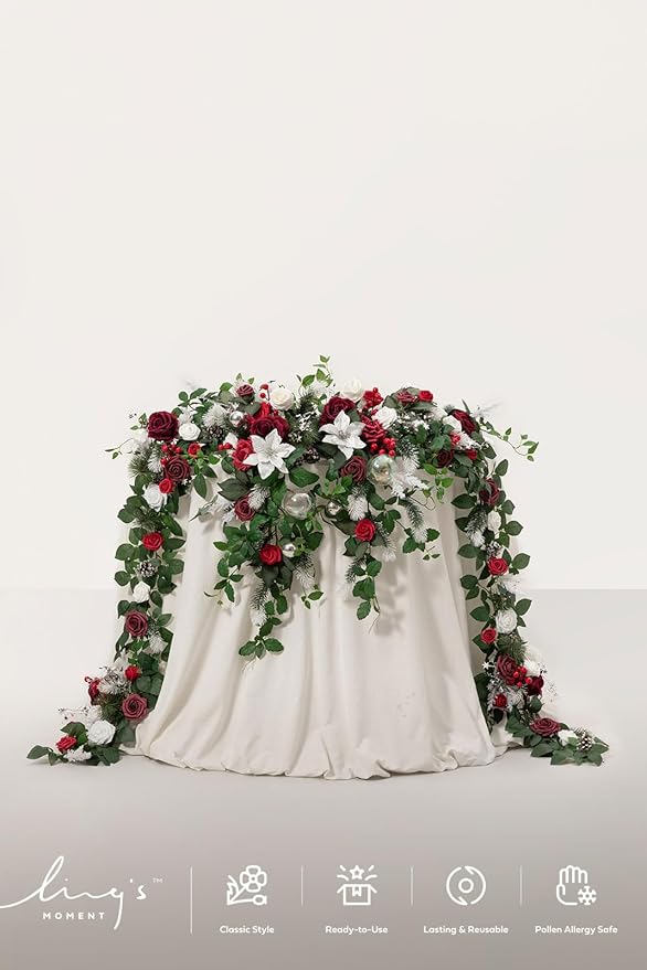 Artificial Flowers Garland, 9 FT Silk Eucalyptus Vine for Wedding Tables