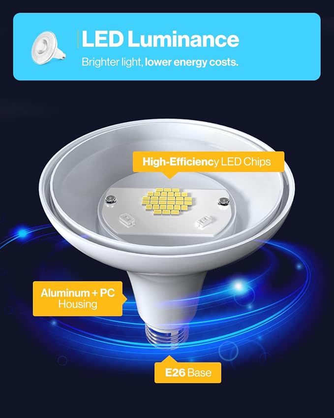 Sunco 48 Pack PAR38 LED Flood Light Outdoor Bulb, Waterproof Bright Dimmable - Image 3
