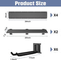 Storage Rack for Garden Tools, 6 Hooks and Metal Shelves
