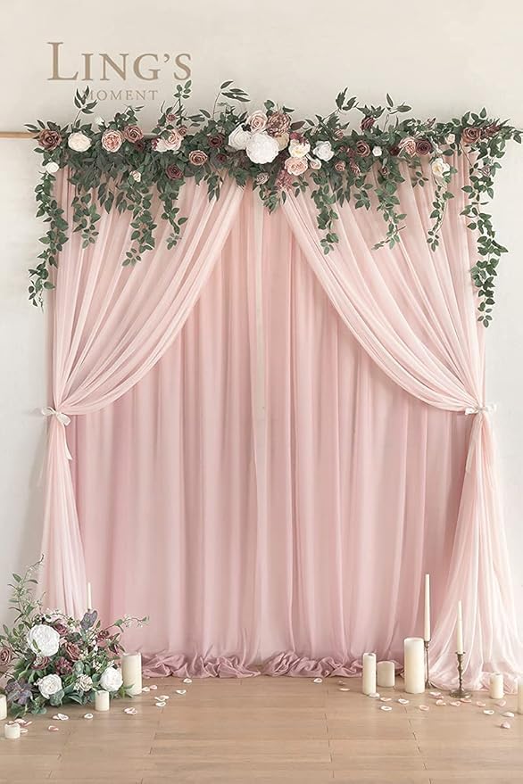 Artificial Flower Garland, Dusty Rose & Mauve Silk, 78 Inch Arch Swag
