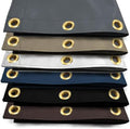 Outdoor Curtain with Clear Vinyl Panel, 8x15 ft Black Waterproof