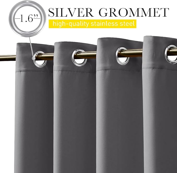 NICETOWN 2 Panels Weighted Blackout Curtains - Image 8