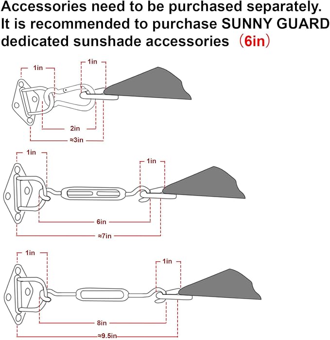 SUNNY GUARD Sun Shade Sail 12'x12' Rectangle Silver Grey UV Block Sunshade - Image 3