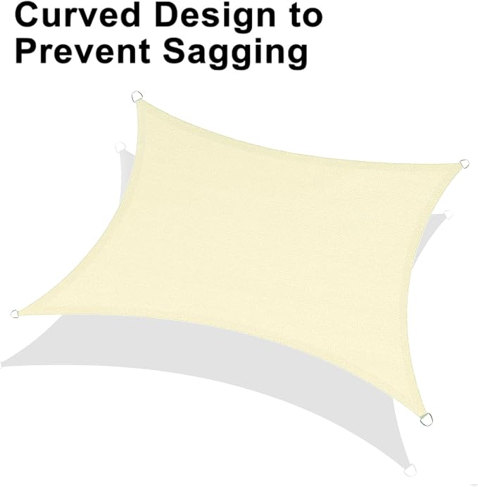 LOVE STORY Custom Size 7'x10' Butter Cream Sun Shade Sail Rectangle UV Block - Image 6