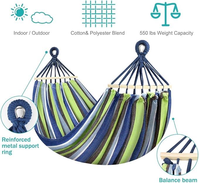 MOSFiATA Hammocks Portable Camping Hammock Upgraded 550lb Comfortable Fabric - Image 2
