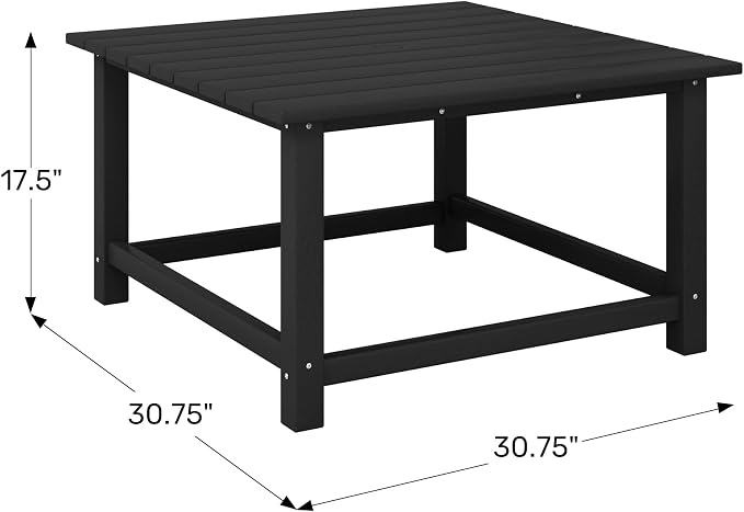WestinTrends Malibu Low Outdoor HDPE Square Patio Coffee Table, Dark Brown - Image 2