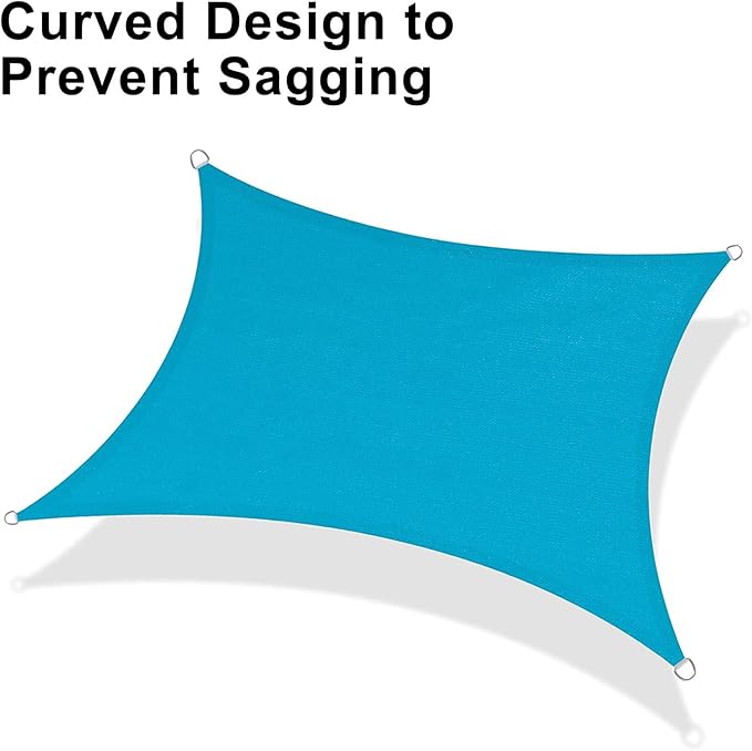 LOVE STORY Custom Size 9'x18' Turquoise Blue Sun Shade Sail Rectangle UV Block - Image 6