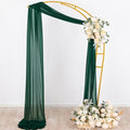 Outdoor Curtains Sheer Chiffon Arch Drapes, 4 Panels, Emerald Green