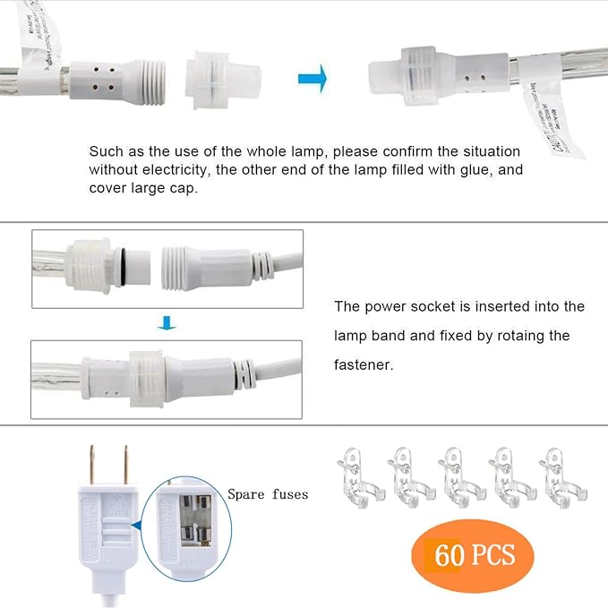 200ft LED Rope Lights Outdoor, 1440 LED Flexible Tube Lights - Image 4