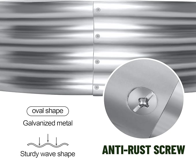 Land Guard 2Pcs Galvanized Raised Garden Bed Kit, 7.5×3×1ft Galvanized Planter - Image 4