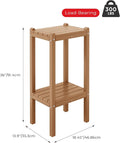 Outdoor Side Table with 2 Tiers, HDPE Patio End Table, 36 Inch Tall