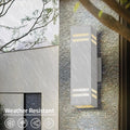 Wall Light Modern Aluminum Outdoor Sconce, Frosted Glass, White