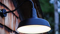 Wall Light: Matte Black Steel Farmhouse Barn Sconce, 16-Inch Dome