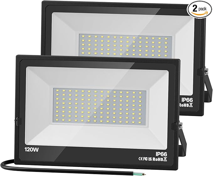 USTELLAR 120W LED Flood Lights Outdoor Hardwired 2Pack Bright 120W Equiv. by Ustellar