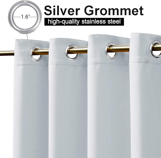 NICETOWN Outdoor Curtains for Patio Waterproof Grommet Top & Bottom, Windproof - Image 2