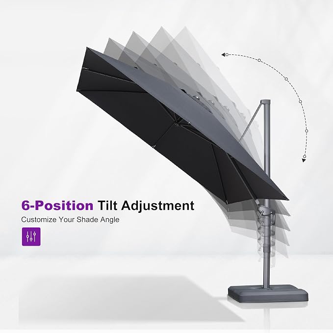 PURPLE LEAF 9' X 11.5' Rectangle Patio Umbrella - Image 5