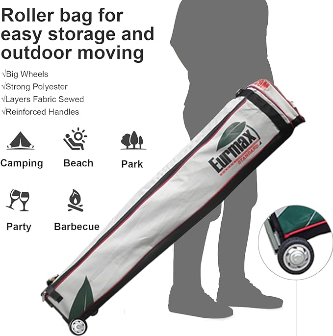 Pop Up Canopy Tent 10x10 ft Stripe Red with Roller Bag