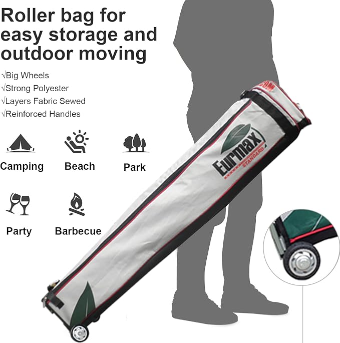 Pop Up Canopy Tent 10x10 ft with Roller Bag and 4 Sandbags