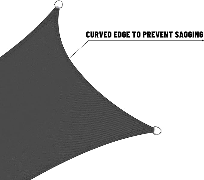 LOVE STORY Right Triangle 12'x18'x21.6' Waterproof Sun Shade Sail Canopy UV - Image 8
