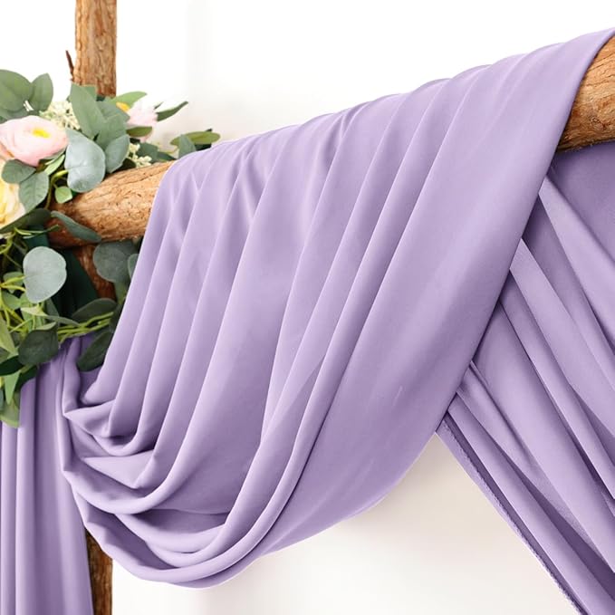 Outdoor Curtains, Lilac Chiffon Drapes 2 Panels 30 x 18 ft