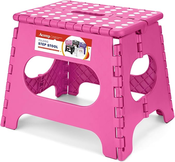 ACSTEP Folding Step Stool 11 Inch, Sturdy Plastic Foldable Step Stool by ACSTEP