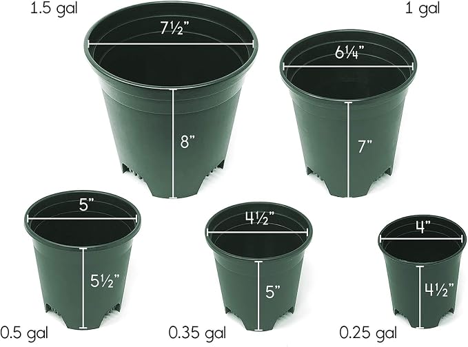 30-Pack Wholesale Nursery Pot in Bulk 5.5 Inch 0.5 Gallon Plastic Planters - Image 4
