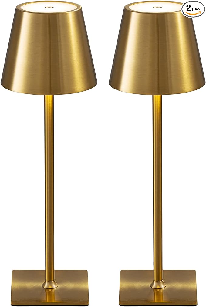 KDG 2 Pack Cordless Table Lamp, Portable LED Desk Lamp, 4000mAh Battery Operated by KDG