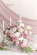 Artificial Flowers, 25 Pcs Foam Roses with 8-Inch Stems, Dusty Rose Shades