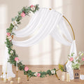 Outdoor Curtains: White Sheer Gauze Arch Drapes, 4 Panels, 29 x 20 Ft