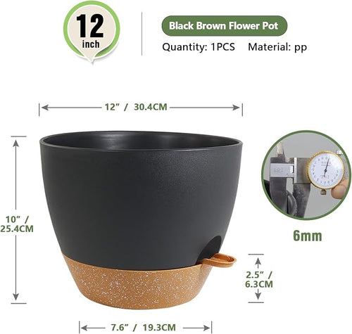 12 inch Large Self Watering Pots, Plant Pots - Image 2