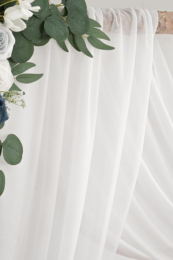 Artificial Flower Swag Kit in Dusty Blue and White with 26 Ft Draping