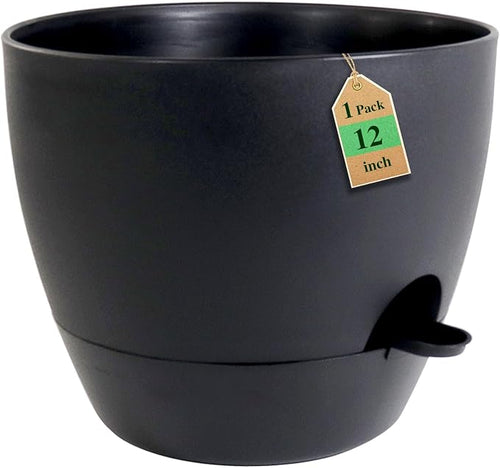 12 inch Large Self Watering Pots, Flower Plant Pots by WSMKSZ