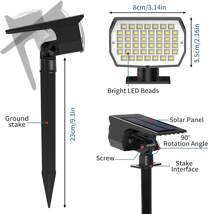 Solar Spot Lights Outdoor 6 Pack, Solar Landscape Spotlights Waterproof - Image 7