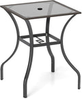 Tangkula Patio Bar Table with Umbrella Hole, All Weather 37 Inches Height Heavy by TANGKULA