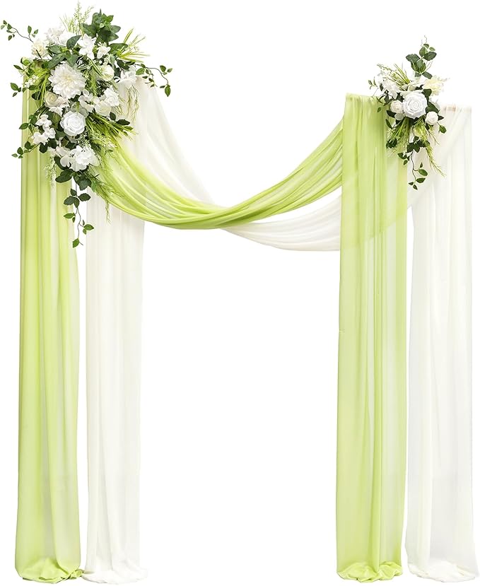 Artificial Flowers Wedding Arch Kit, 4 Pieces in White, Lily and Olive