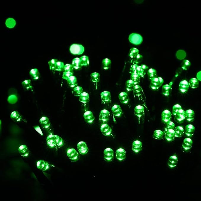 String Lights, Green 72ft Solar Outdoor Lights with 8 Modes