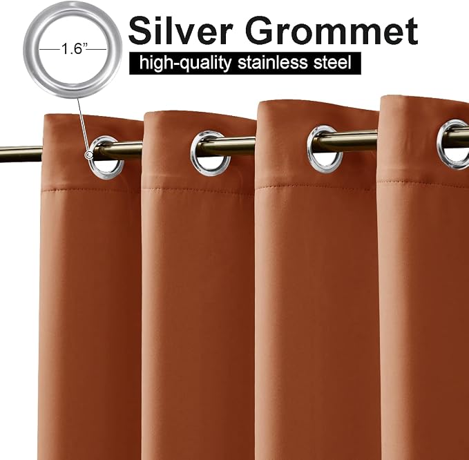 NICETOWN Outdoor Curtains for Patio Waterproof, Rustproof Silver Grommet Luxury - Image 2