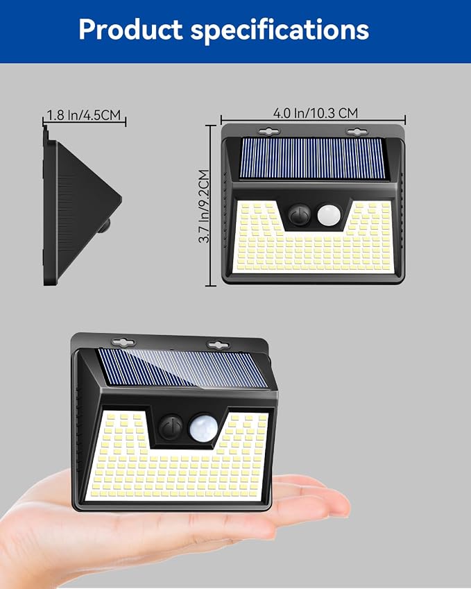Peasur 2 Pack Solar Lights Outdoor Motion Sensor, 140 LED Solar Powered Fence - Image 7