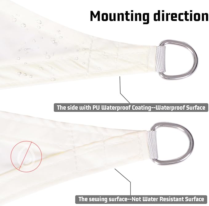 LOVE STORY Rectangle 7'x9' Waterproof Sun Shade Sail Canopy UV Block - Image 3