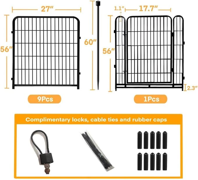 56in Garden Fence, 10 Panels Total 22.1 Ft, Garden Fence - Image 2
