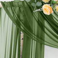 Outdoor Curtains Olive Green Sheer Chiffon Arch Drapes, 6.5 Yards