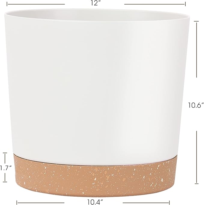 kubvici Plant Pots for Indoor Plants, 2 Pack 12 Inch Pots for Plants, - Image 3