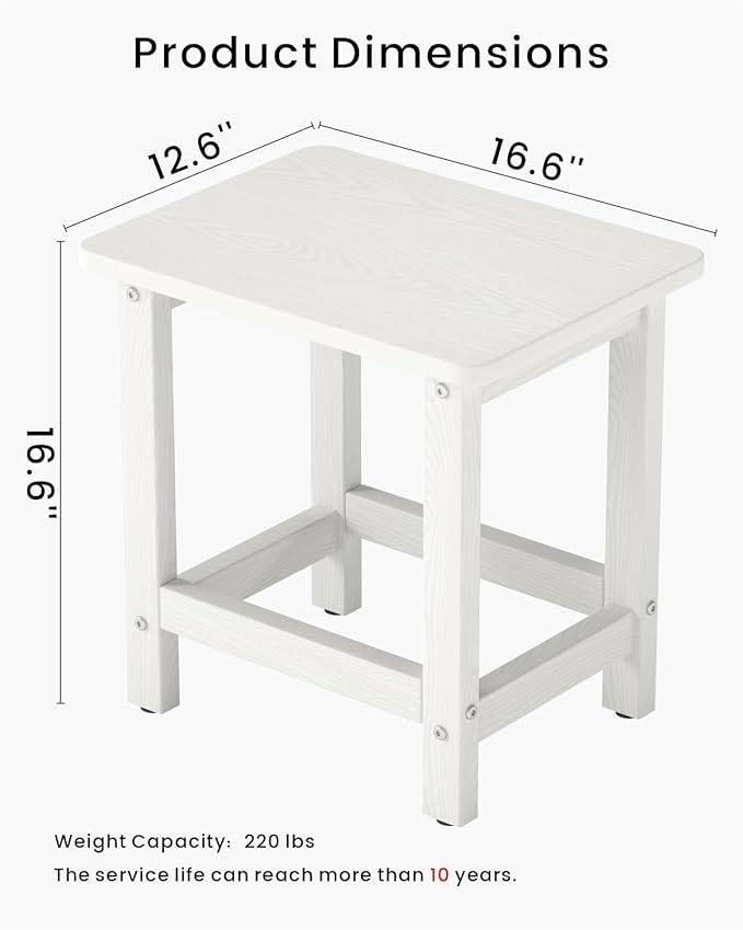 Weatherproof Outdoor Side Table, HDPE Small Outdoor Table - Image 3