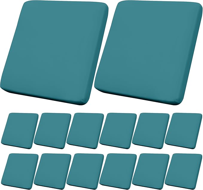 Cushion Covers, 14 Pack Stretch Slipcovers for Patio Seating in Peacock Blue