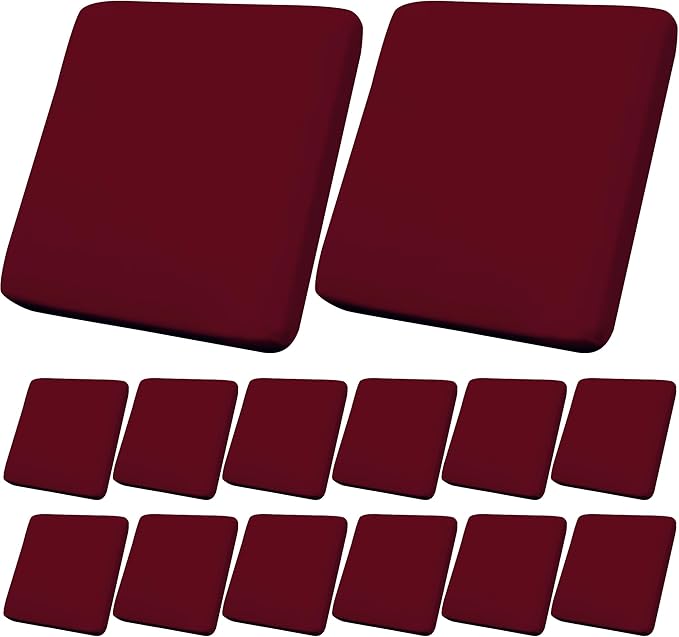 Cushion Covers, 14-Pack Stretch Fit Patio Cushion Covers in Claret