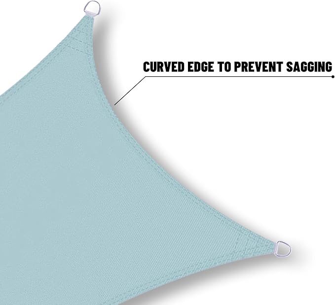 SUNNY GUARD Waterproof Sun Shade Sail 8' x 10' Sky Blue Rectangle UV Block - Image 4