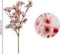 Artificial Cherry Blossom Branches, 8 Pcs Pink Silk Peach Blossom Stems