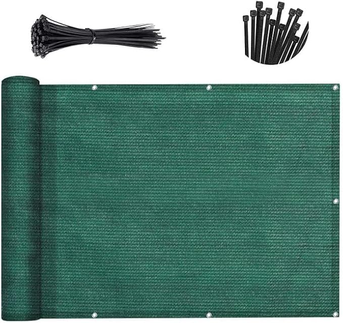 SUNNY GUARD Customized 3'x29' Dark Green Balcony Privacy Screen, 91% Shade by SUNNYGUARD