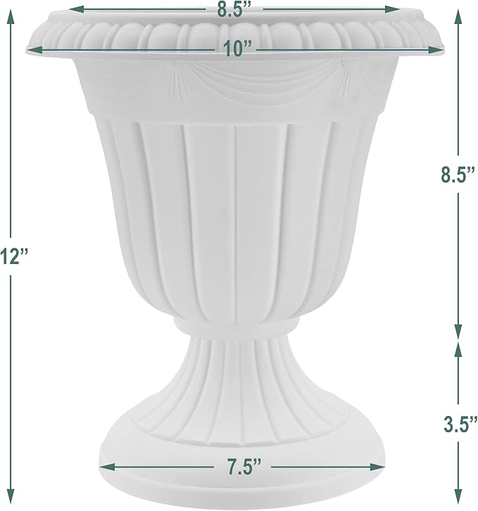 Arcadia Garden Products PL20BK Classic Traditional Plastic Urn Planter - Image 6